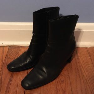 Worthington Black Leather Ankle Boots